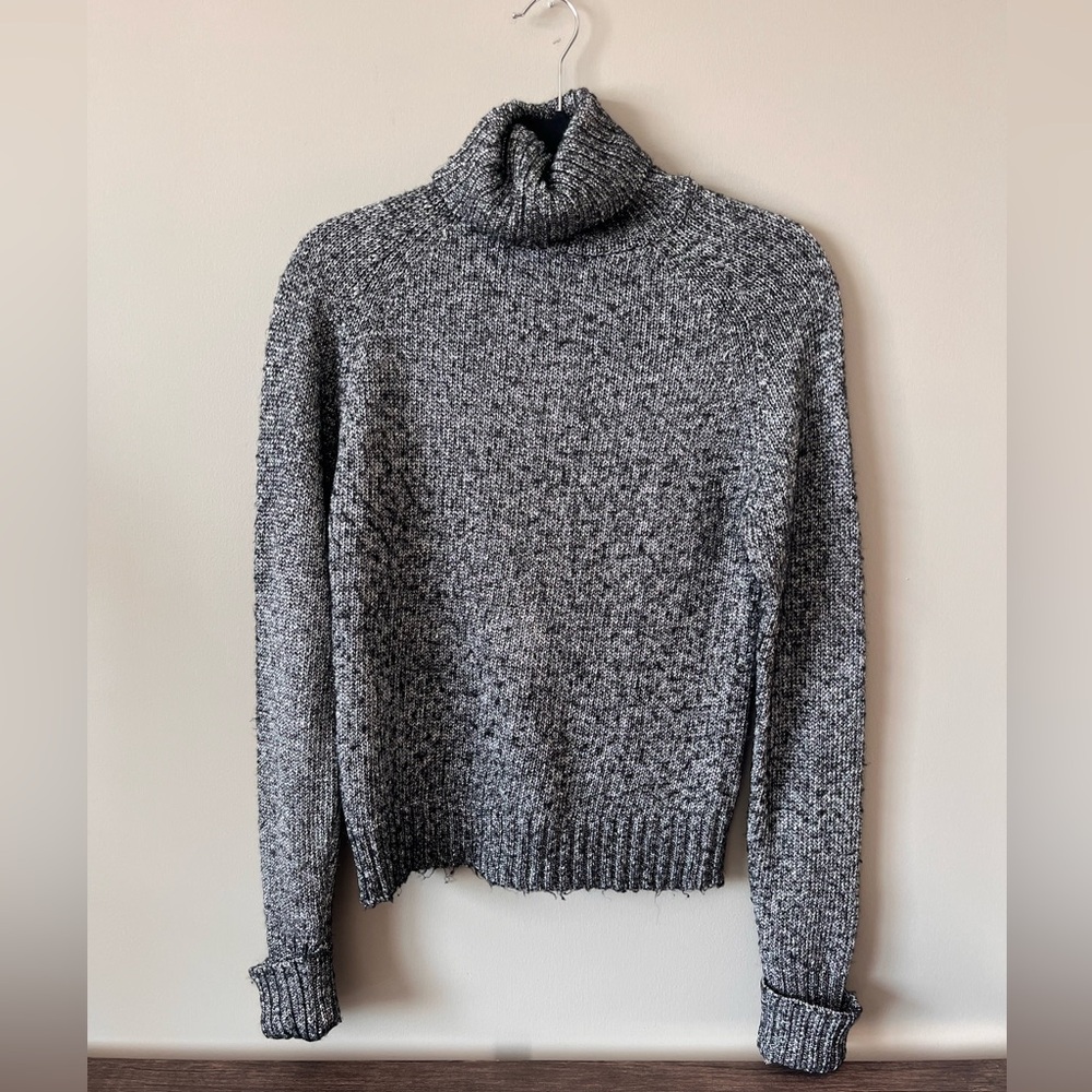 Anthropologie Charcoal - w/ Slight Shimmer Knit Turtleneck Sweater